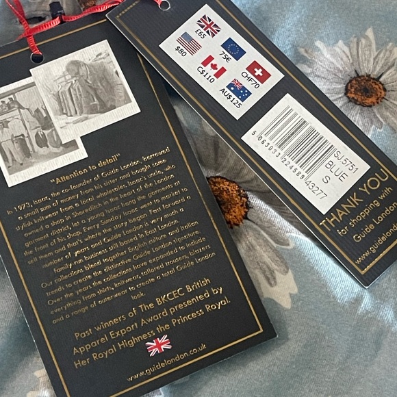 NWT Guide London Light Blue Daisy Polo Shirt Men’s Sz Small - Picture 6 of 7